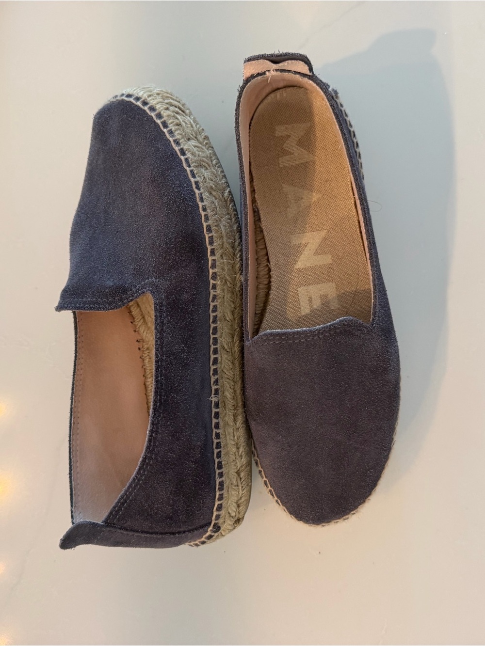 M.A.N.E. Navy Suede Espadrille Slip-On